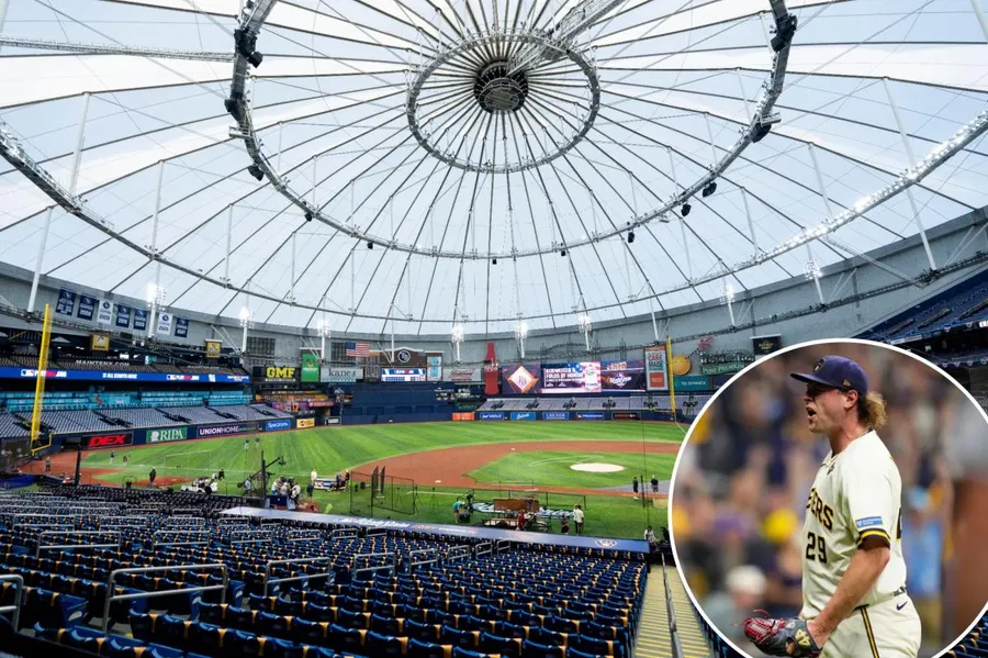 Brewers closer Trevor Megill rips Tropicana Field roof color before Game 3