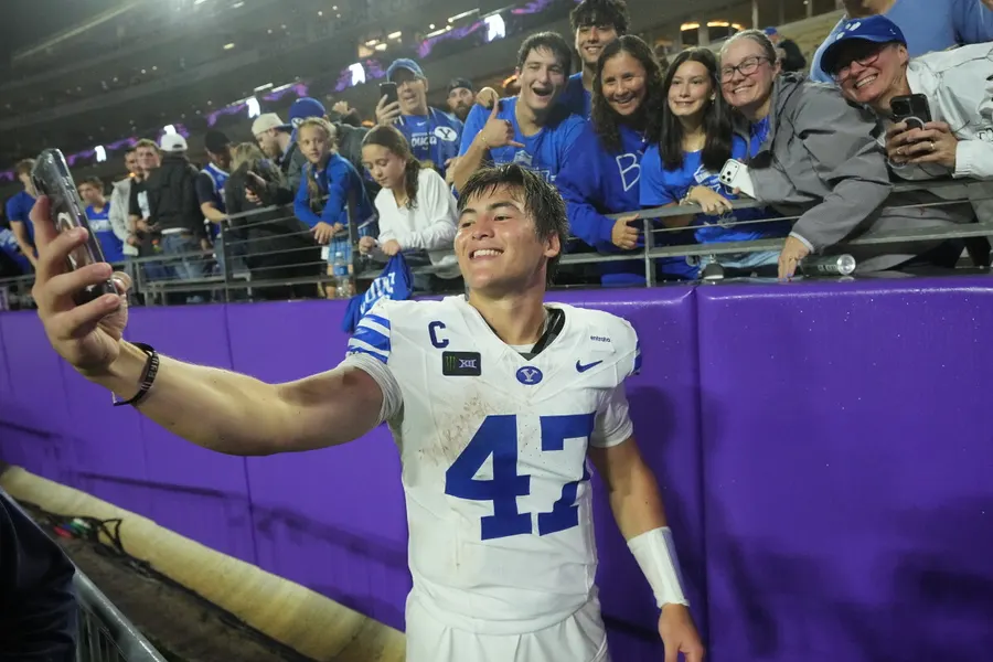 BYU quarterback Bear Bachmeier says Notre Dame disrespected his family after upset win