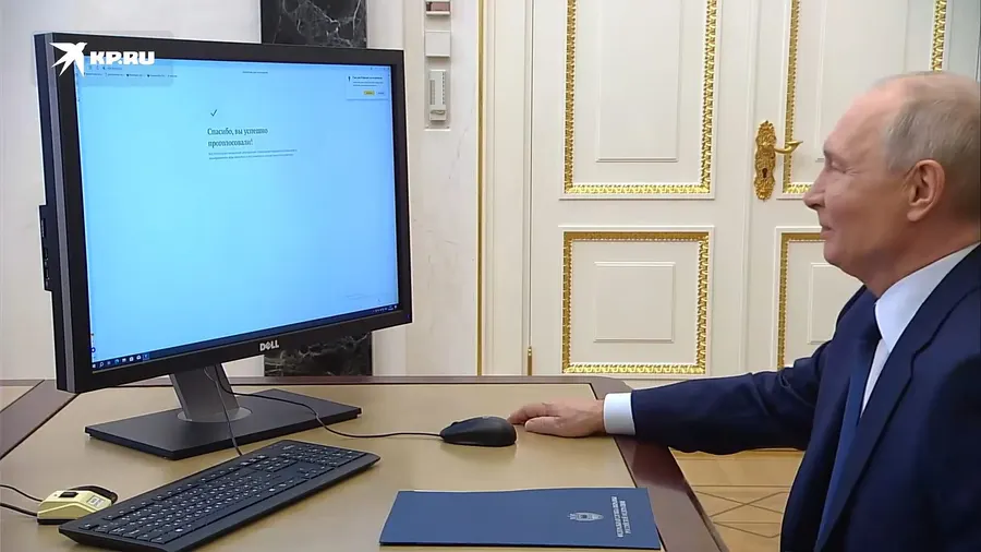 Putin votes online on unlicensed Windows Dell PC
