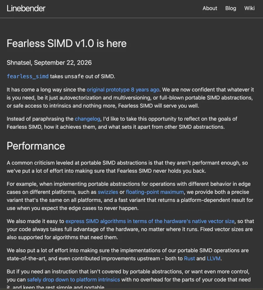 Fearless SIMD v1.0 发布