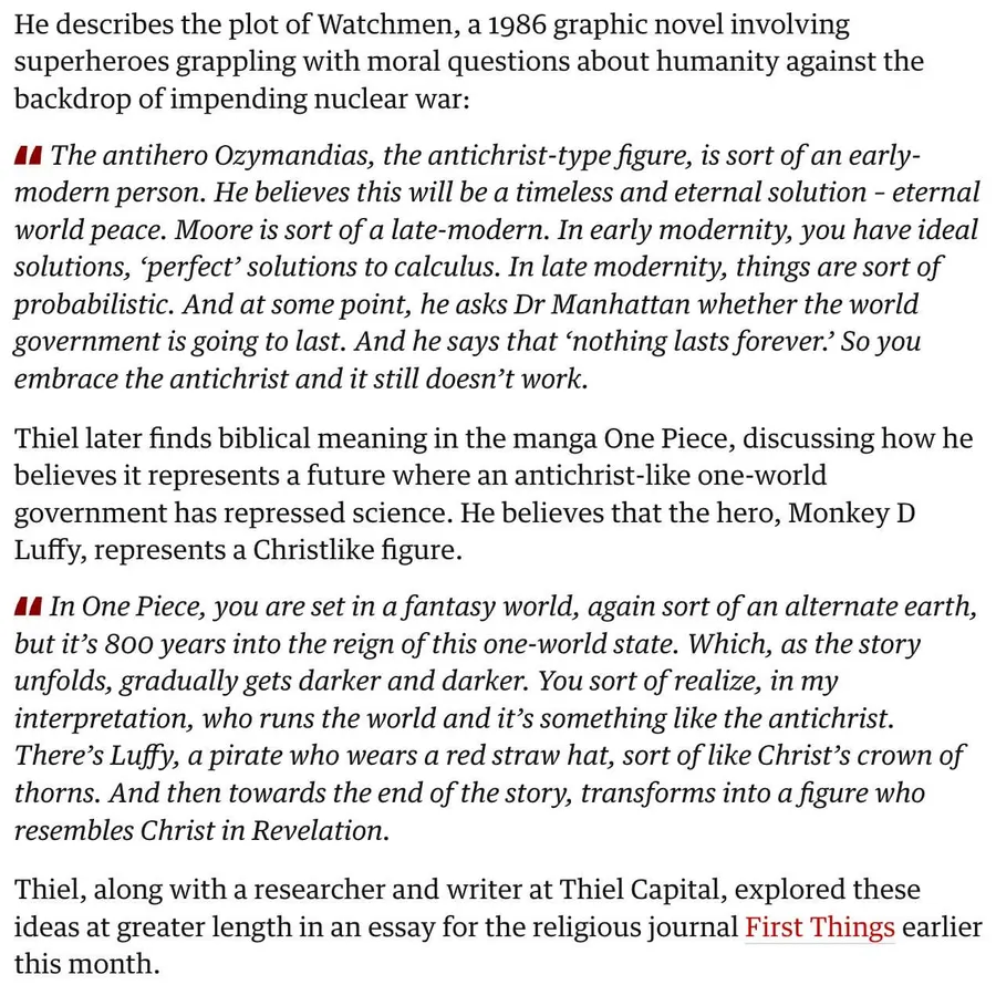 Peter Thiel remarks on morality
