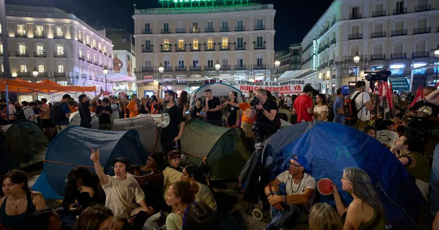 Madrid encampment protest over eviction