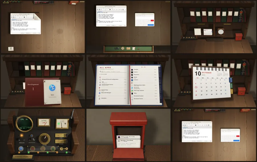 Skeuomorphic Wayland desktop for Linux released