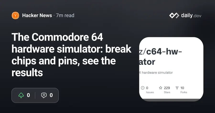 Commodore 64 hardware simulator lets users break chips and pins