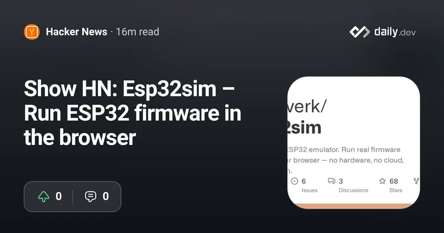 Esp32sim runs ESP32 firmware in browser