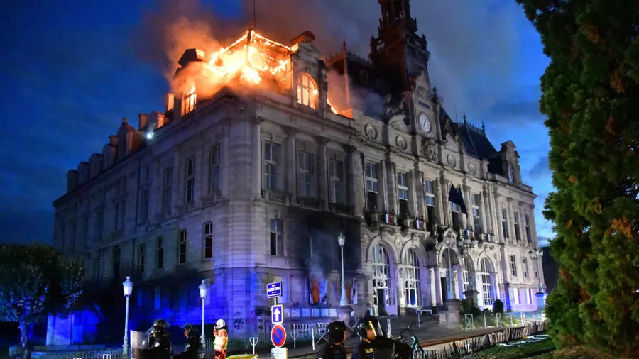 Limoges town hall damaged in French protest blaze