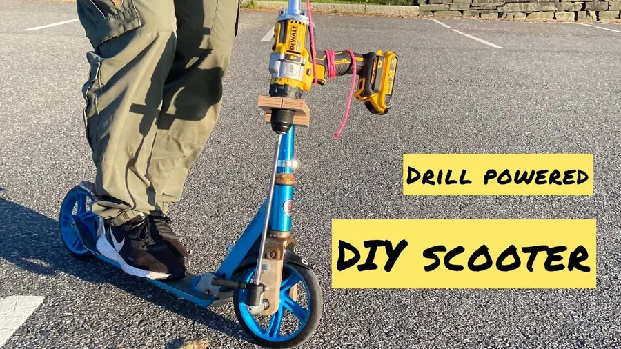 DIYer electrifies push scooter with power drill