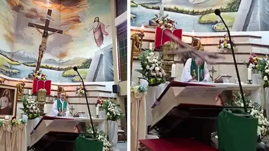Priest dies after crucifix falls during livestreamed Mass
