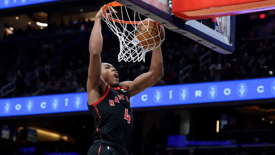 Raptors forward Scottie Barnes posts 28-14-5 as Toronto opens 2-0